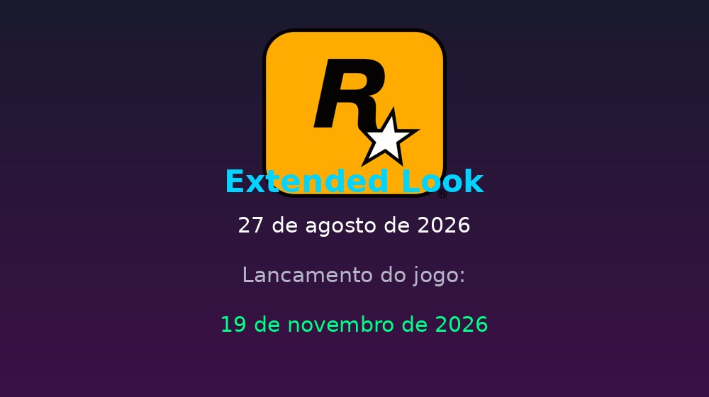 Datas do GTA 6: Extended Look em 27 de agosto e lançamento em 19 de novembro de 2026