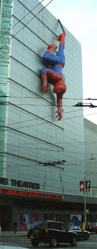 Inflatable Spider-Man, exterior, Metreon, SF