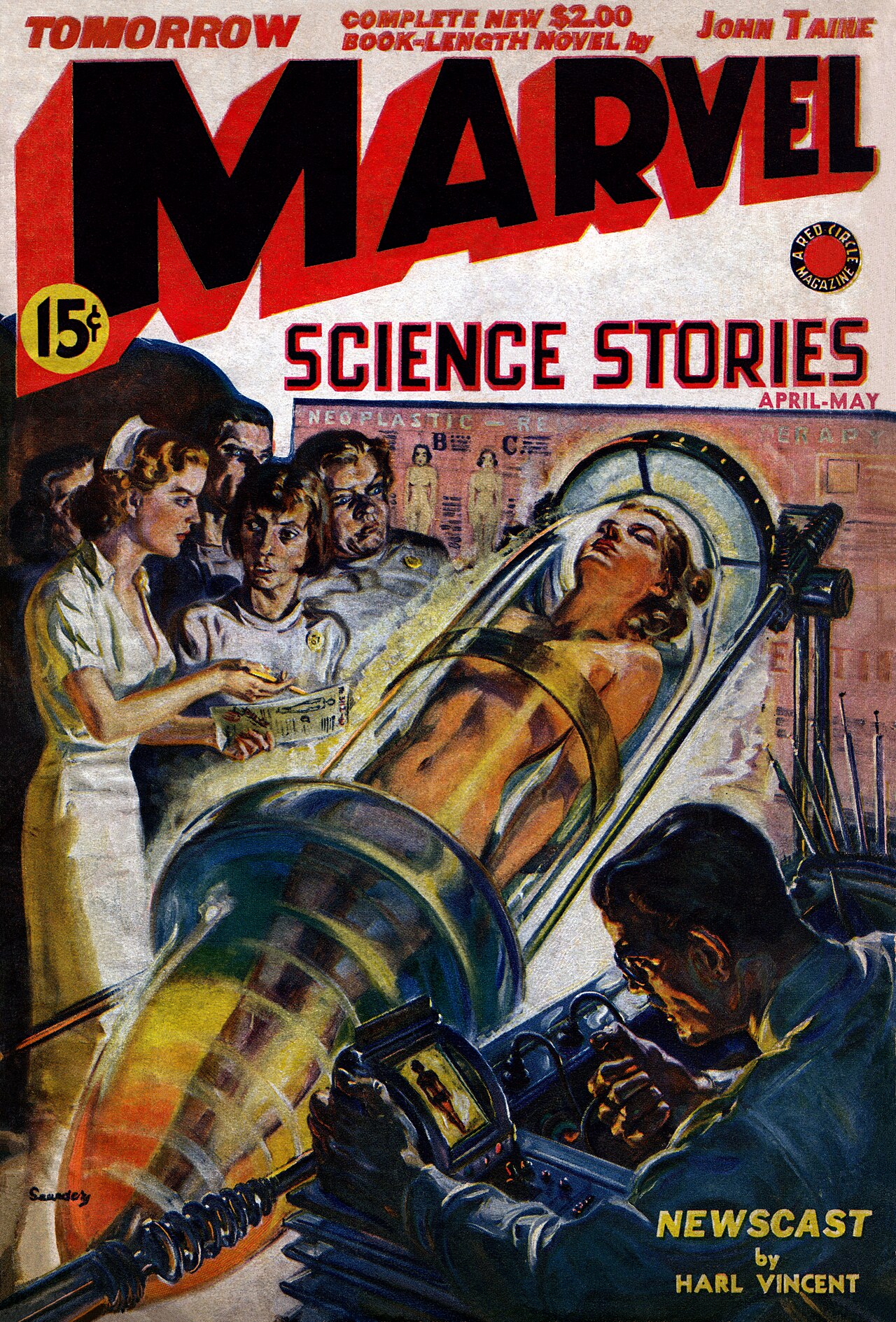 Norman Saunders - cover of Marvel Science Stories for April-May 1939